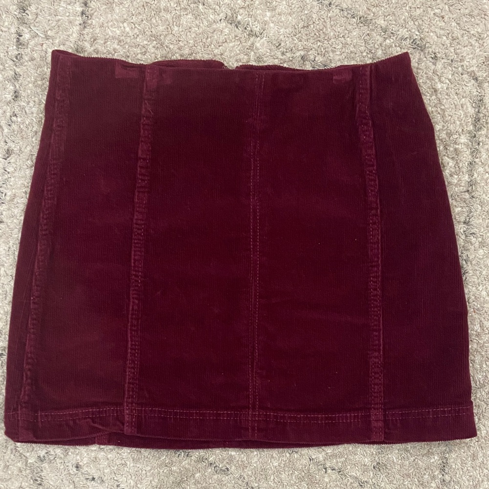 Wild Fable Deep Red Corduroy Mini Skirt